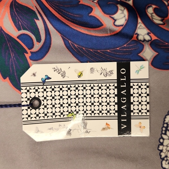 NWT  Nordstrom Vilagallo Silk Gray Blue Pink Floral 3/4 Sleeves Sheath Size 36 - Picture 8 of 15